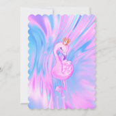 Invitation Flamant rose, Couronne Ombre Holographique Opal An (Dos)