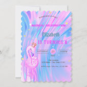 Invitation Flamant rose, Couronne Ombre Holographique Opal An (Devant)