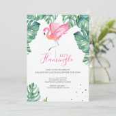 Invitation Flamant rose d'aquarelle Bachelorette (Debout devant)