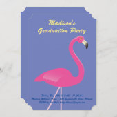 Invitation Flamant rose de fin d'études - Violet (Devant / Derrière)