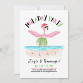 Invitation Flamant rose de la fête de Huladay Père Noël Noël  (Devant)