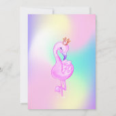 Invitation Flamant rose de parties scintillant, Holographe de (Dos)
