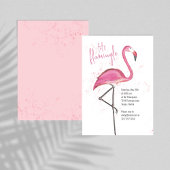 Invitation Flamant rose de plage Pink Tropical