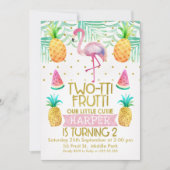 Invitation Flamant rose Deux-Tii Frutti 2e Anniver (Devant)