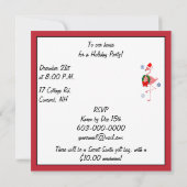Invitation Flamant rose d'invitation de Noël à Santa Hat (Dos)