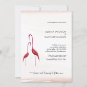 Invitation Flamant Rose Doré Exotique (Devant)