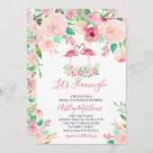 Invitation Flamant rose douche nuptiale Invitation, douche Fl (Devant / Derrière)