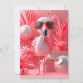Invitation Flamant rose fête anniversaire pour enfants (Dos)