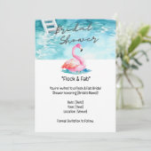 Invitation Flamant rose Fête des mariées (Debout devant)