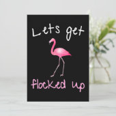 Invitation Flamant rose| Flamant rose - Laissons-nous le remp (Debout devant)