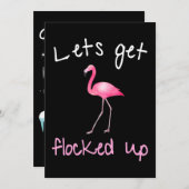 Invitation Flamant rose| Flamant rose - Laissons-nous le remp (Devant / Derrière)