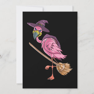Invitation Flamant rose Flamant rose sorcière d'Halloween F
