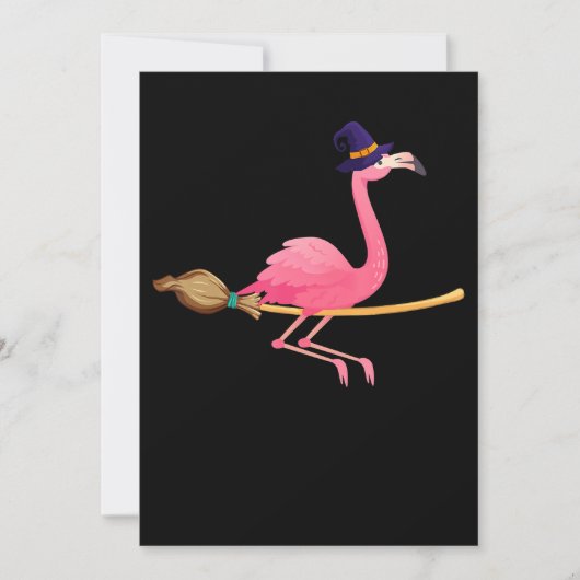 Invitation Flamant rose | Flamant rose Sorcière Drôle Hallowe (Devant)