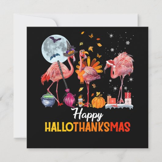Invitation Flamant rose|Flamant rose Thanksgiving Halloween N (Devant)