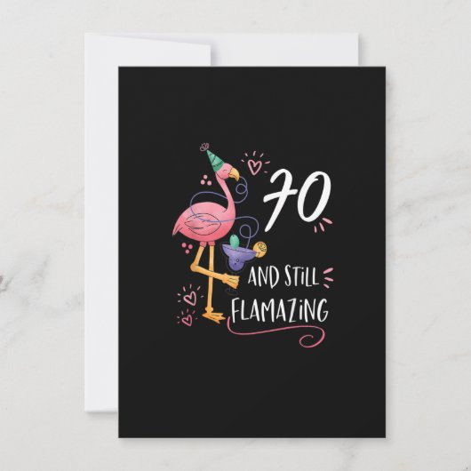 Invitation Flamant rose Flamazing 70e anniversaire Décoration (Devant)