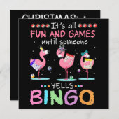 Invitation Flamant rose | Flaming Bingo drôle (Devant / Derrière)