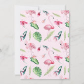 Invitation Flamant rose floral tropical moderne fête d'annive (Dos)