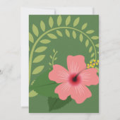 INVITATION FLAMANT ROSE HIBISCUS SAGE OR VERT ANNIVERSAIRE (Dos)