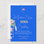 Invitation Flamant rose Jewel Beach Floral 30e anniversaire (Dos)
