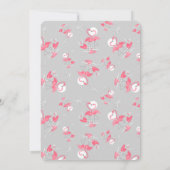 Invitation Flamant rose Love Multi back Fiançailles invitatio (Dos)