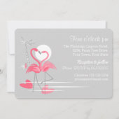 Invitation Flamant rose Love paysage texte double face (Dos)