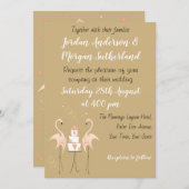 Invitation Flamant rose Mariage (Devant / Derrière)