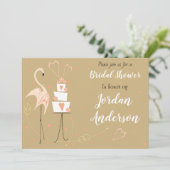 Invitation Flamant rose Mariage Fête des mariées paysage Invi (Debout devant)