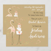 Invitation Flamant rose Mariage Fête des mariées paysage Invi (Devant / Derrière)