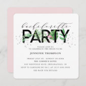 Invitation Flamant rose moderne Tropical Blush (Devant / Derrière)