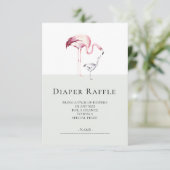 Invitation Flamant rose Neutre Baby shower Déchets Raffle Bil (Debout devant)