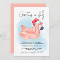 Flamant rose Noël En Juillet Piscine D'Été