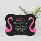 Invitation Flamant rose noir et rose (Debout devant)