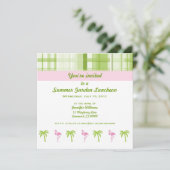 Invitation Flamant rose & Palm Garden Party (Debout devant)