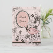 Invitation Flamant rose Paradise Beach Wedding (Debout devant)