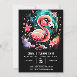 Invitation Flamant rose personnalisé Anniversaire moderne