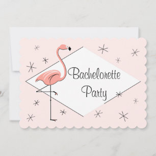 Invitation Flamant rose Pink Diamond Bachelorette Party