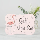 Invitation Flamant rose Pink Girl's Night Out support d'invit (Debout devant)