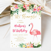 Invitation Flamant rose Pink Gold Premier anniversaire