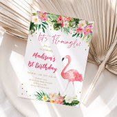 Invitation Flamant rose Pink Gold Premier anniversaire