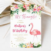 Invitation Flamant rose Pink Gold Premier anniversaire