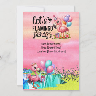 Invitation Flamant rose Pool Party !