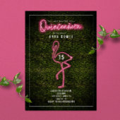 Invitation Flamant rose Quinceañera Lumières en néon rose Box