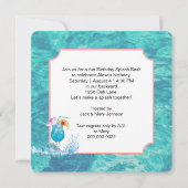 Invitation Flamant rose relaxant flottant sur un matelas de p (Dos)
