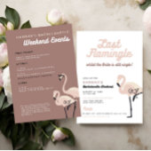 Invitation Flamant Rose Rétro Dernier Flamingle Enterrement d