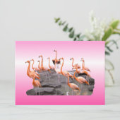 Invitation Flamant rose rose (Debout devant)
