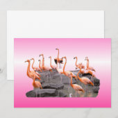 Invitation Flamant rose rose (Devant / Derrière)