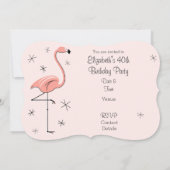 Invitation Flamant rose rose '40 et fabuleux' (Dos)