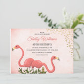 Invitation Flamant rose rose 40e anniversaire (Debout devant)