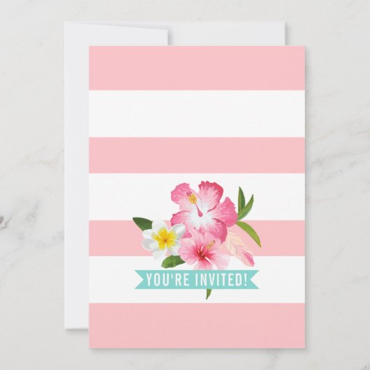 Invitation Flamant rose rose ananas tropical Bachelorette Lua (Dos)