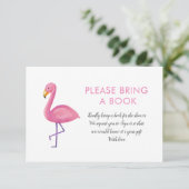 Invitation Flamant rose Rose Baby shower Moderne Apporter Un  (Debout devant)